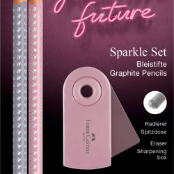 Zīmuļu komplekts Faber-Castell Sparkle, ar dzēšgumiju un asināmo