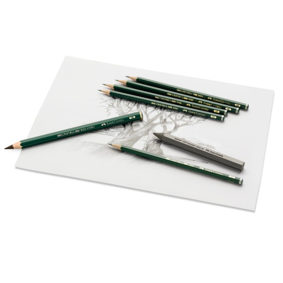 Карандаш графитный Faber-Castell Castell 9000, Green, Сверхпрочный грифель