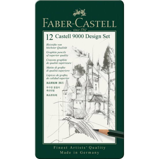 Карандаши Faber-Castell Castell 9000 Design Set, Green, Ударопрочный