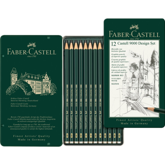 Карандаши Faber-Castell Castell 9000 Design Set, Green, Ударопрочный