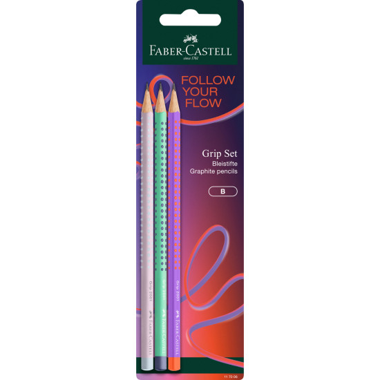 Набор графитных карандашей Faber-Castell Grip Flow Edition, Удобный захват