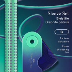 Zīmuļu komplekts Faber-Castell Grip Flow Edition Buzzing Blue HB, zilgani-zaļš