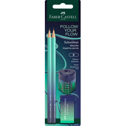 Zīmuļu komplekts Faber-Castell Grip Flow Edition, Buzzing Blue