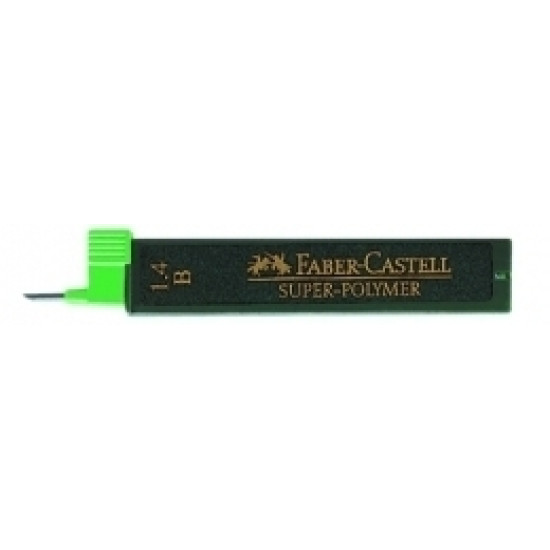 Zīmuļu kodoliņi Faber-Castell Super-Polymer B, 1.4mm, B, 12gab/iep