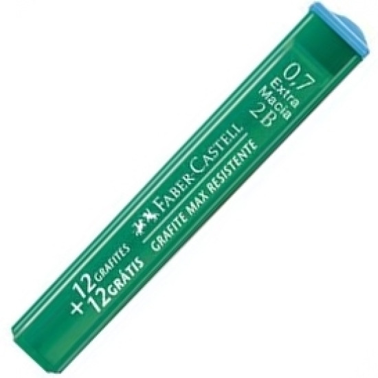 *Zīmuļu kodoliņi Faber-Castell 2B, 0.7mm, 12gab/iep