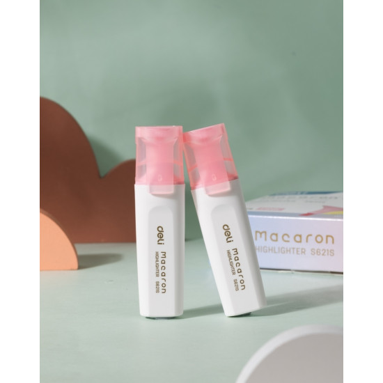 Teksta marķieris Deli Macaron 1-5.0mm, nošķelts, pasteļrozā