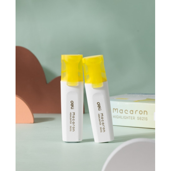 Teksta marķieris Deli Macaron 1-5.0mm, nošķelts, pasteļdzeltens