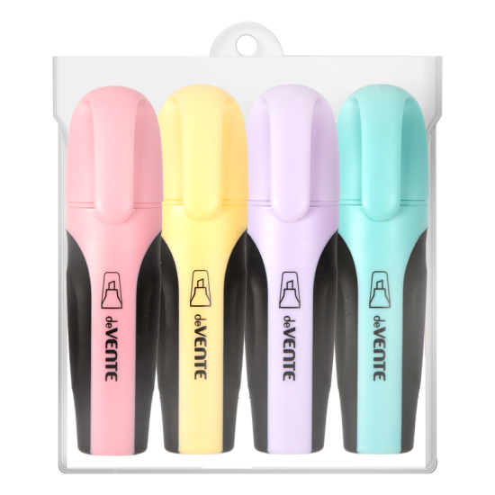 *Teksta marķieru komplekts deVente Pastel, 1-5mm, nošķelts, 4 krāsas