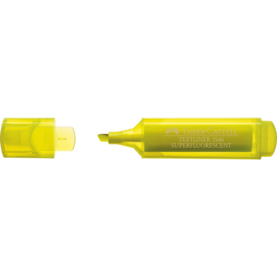 Teksta marķieris Faber-Castell Superfluorescent 1-5.0mm, nošķelts, dzeltens