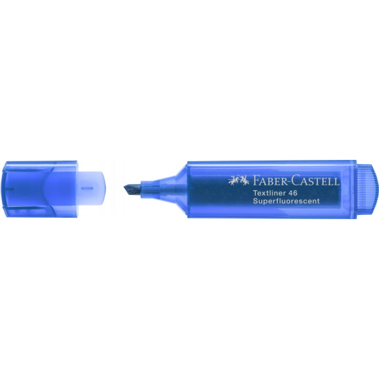 Teksta marķieris Faber-Castell Superfluorescent 1-5.0mm, nošķelts, zils