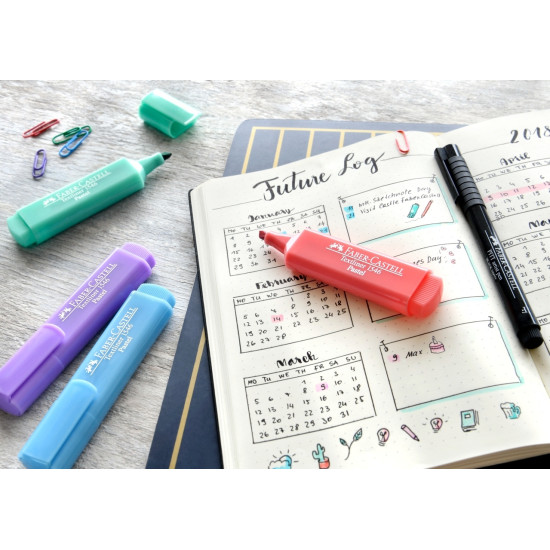 Teksta marķieris Faber-Castell 1546 pastel 1-5.0mm, nošķelts, rozā