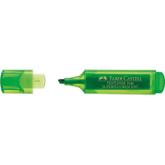 Teksta marķieris Faber-Castell Superfluorescent 1-5.0mm, nošķelts, zaļš