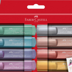 *Teksta marķieru komplekts Faber-Castell Metallic 1-5mm, nošķelts, 8 krāsas