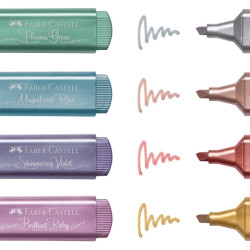 *Teksta marķieru komplekts Faber-Castell Metallic 1-5mm, nošķelts, 8 krāsas