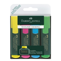 *Teksta marķieru komplekts Faber Castell 1.2-5mm, nošķelts, 4 krāsas