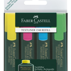 *Teksta marķieru komplekts Faber Castell 1.2-5mm, nošķelts, 4 krāsas