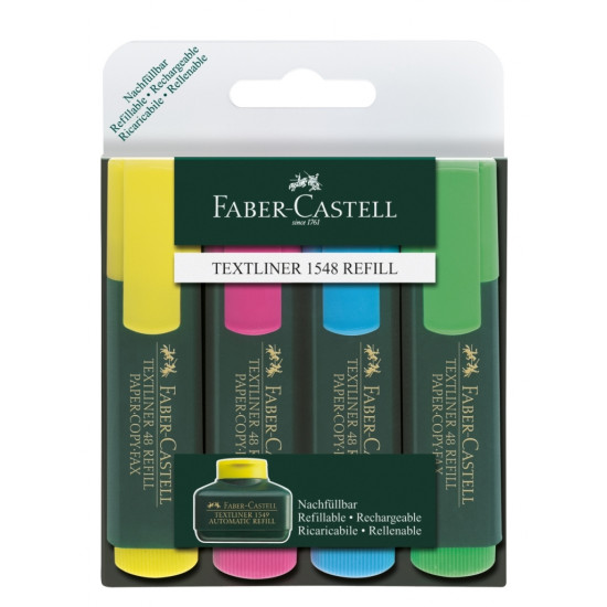 *Teksta marķieru komplekts Faber Castell 1.2-5mm, nošķelts, 4 krāsas