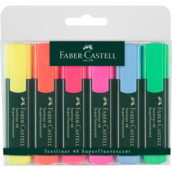 *Teksta marķieru komplekts Faber-Castell 1-5mm, nošķelts, 6 krāsas