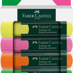 Teksta marķieru komplekts Faber-Castell 48 1-5mm, nošķelts, 4 krāsas