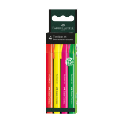 *Teksta marķieru komplekts Faber-Castell 38 1-5mm, nošķelts, 4 krāsas