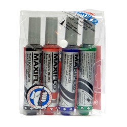 Маркеры для белой доски Pentel "Maxiflo", Ассорти, Система против высыхания