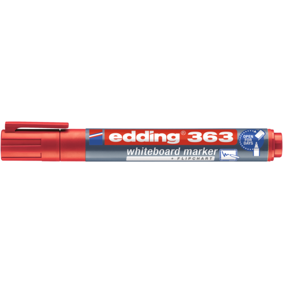 Tāfeles marķieris Edding 363 1-5.0mm, nošķelts, sarkans