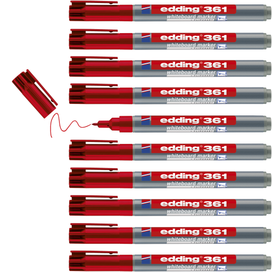 Tāfeles marķieris Edding E361 1.0mm, konisks, sarkans