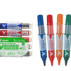 Tāfeles marķieru komplekts Pilot V Board Master, konisks, 5 krāsas