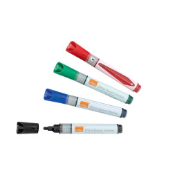 *Stikla tāfeles marķieru komplekts NOBO 3.0mm, konisks, 4 krāsas