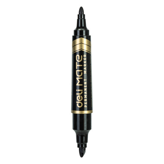 Permanentais marķieris Deli S555,1.5mm, 2-6mm, divpusējs, melns