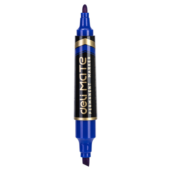 Permanentais marķieris Deli S555,1.5mm, 2-6mm, divpusējs, zils