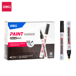 Permanentais marķieris Deli Paint U500, 2-4mm, melns