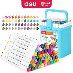 *Marķieri Deli Sketch ColoRun, divpusēji, trīsstūrveida, 48 krāsas
