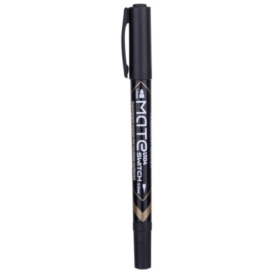 Permanentais marķieris Deli U104, 0.5-1mm, divpusējs, melns