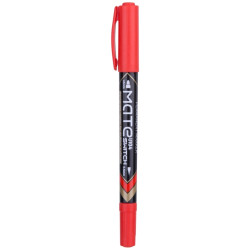Permanentais marķieris Deli U104, 0.5-1mm, divpusējs, sarkans