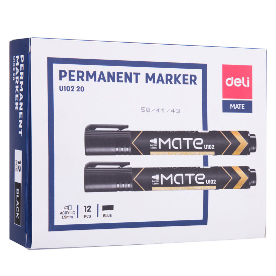 Permanentais marķieris Deli Mate U102, 1.5mm, konisks, melns