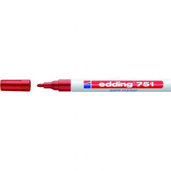Permanentais marķieris Edding Paint 751 1-2.0mm, konisks, sarkans