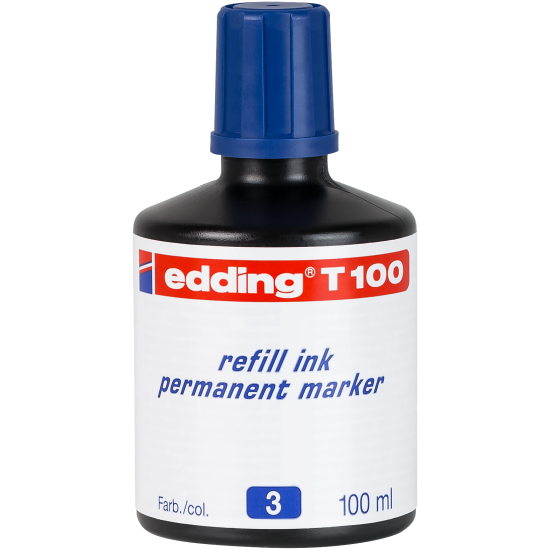 Tinte permanentu marķieru uzpildei Edding T100 100ml, zila