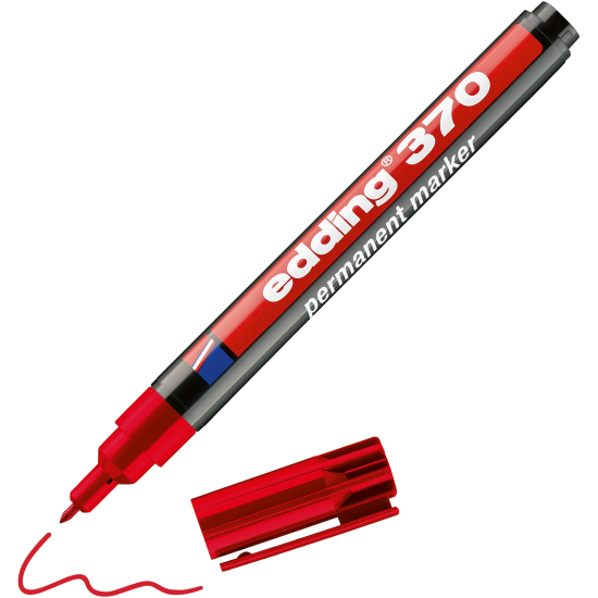 Перманентный маркер Edding 370, Red, Заправляемый
