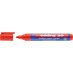 Маркер Edding 30, Red, Непротекающие чернила