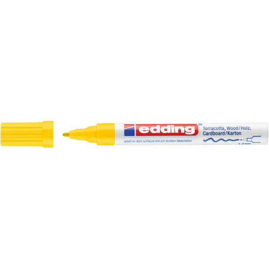 *Dekoratīvais marķieris Edding 4040 1-2mm, konisks, dzeltens