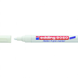 Gumijotu virsmu marķieris Edding 8050, 2-4mm, konisks, balts