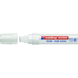 Stikla virsmu marķieris-šķidrais krīts Edding 4090, 4-15mm, nošķelts, balts