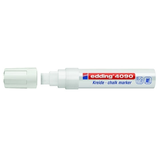 Маркер-мел Edding 4090, White, Светится в УФ-свете