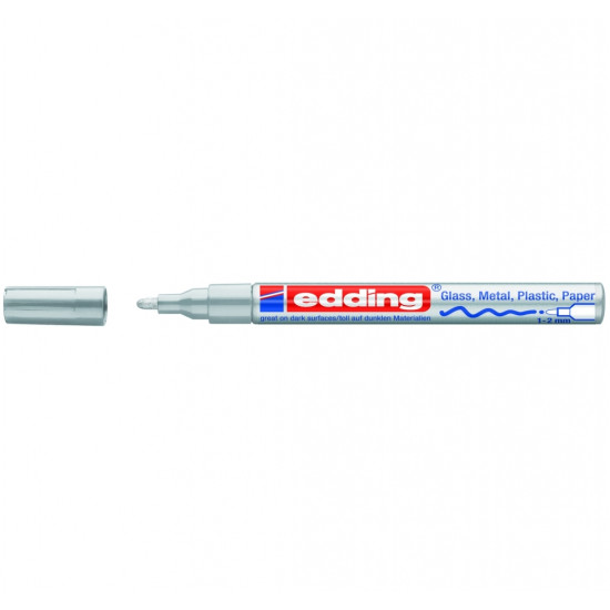 Permanentais marķieris Edding Paint 751, 1-2mm, konisks, glancēts, sudraba