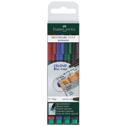 Маркеры Faber-Castell Multimark F, Multicolor, со встроенным ластиком