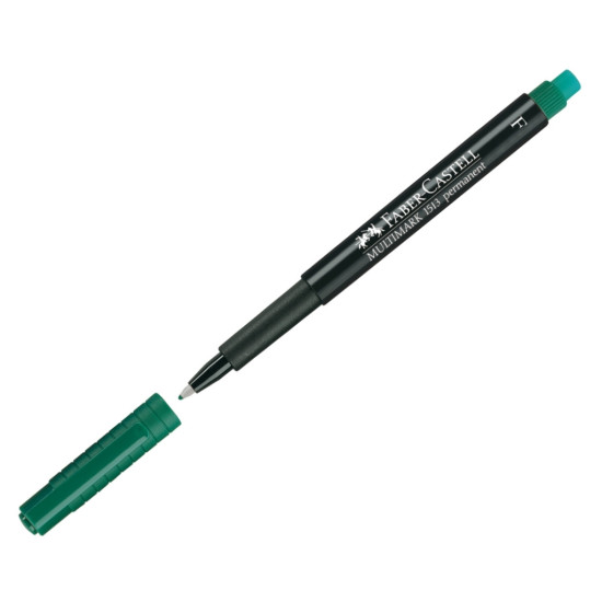 Permanentais marķieris Faber-Castell Multimark F 0.6mm, konisks, zaļš