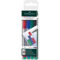 Marķieru komplekts Faber-Castell Multimark F, 0.6mm, nepermanentais 4gab/iep