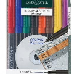 *Permanento marķieru komplekts Faber-Castell Multimark S 0.4mm, konisks, 8 krāsas