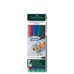 Permanento marķieru komplekts Faber-Castell Multimark M 1.0mm,konisks, 4 krāsas